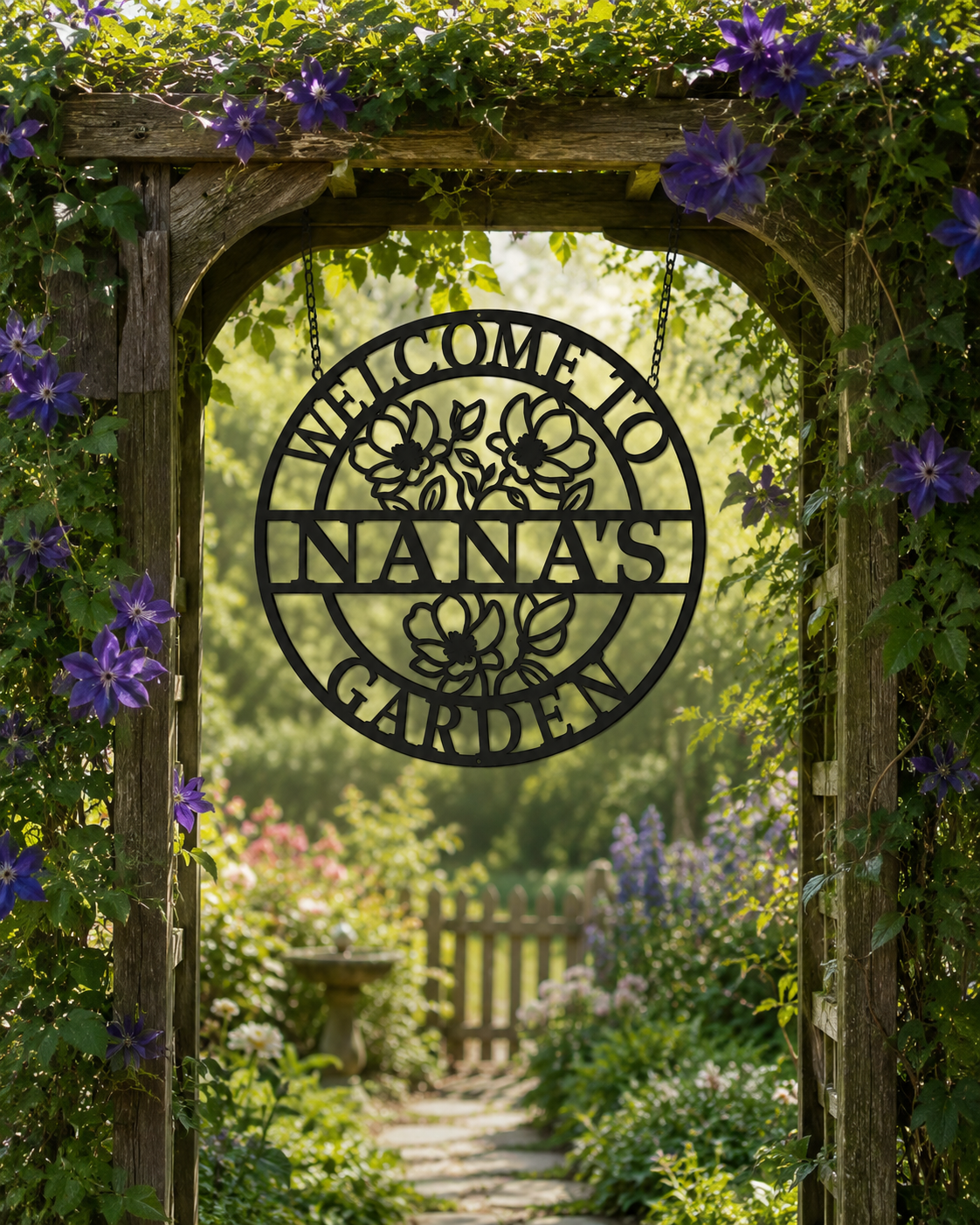 Personalized Garden Metal Sign | Custom Outdoor Steel Decor