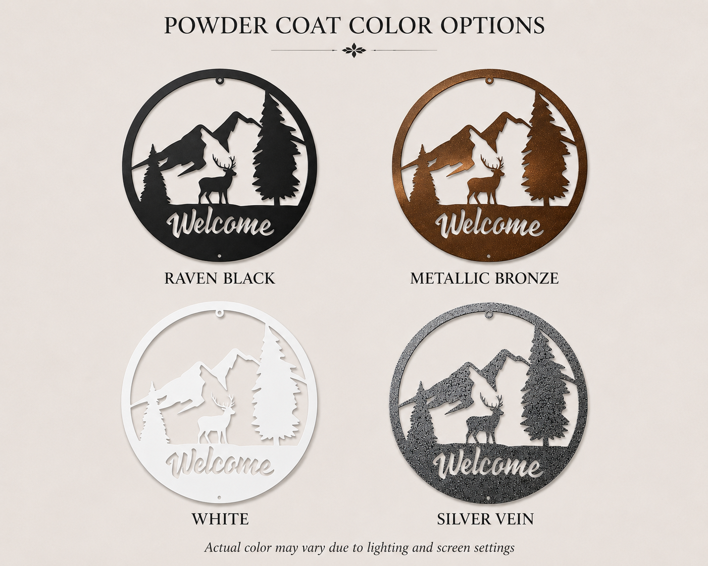 Welcome Deer Metal Wall Sign | Rustic Cabin Wall Decor