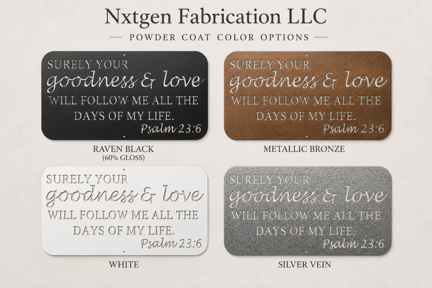 Surely Your Goodness & Love Metal Wall Sign | Psalm 23:6 Scripture Wall Art | Christian Metal Sign | Powder Coated Steel Décor