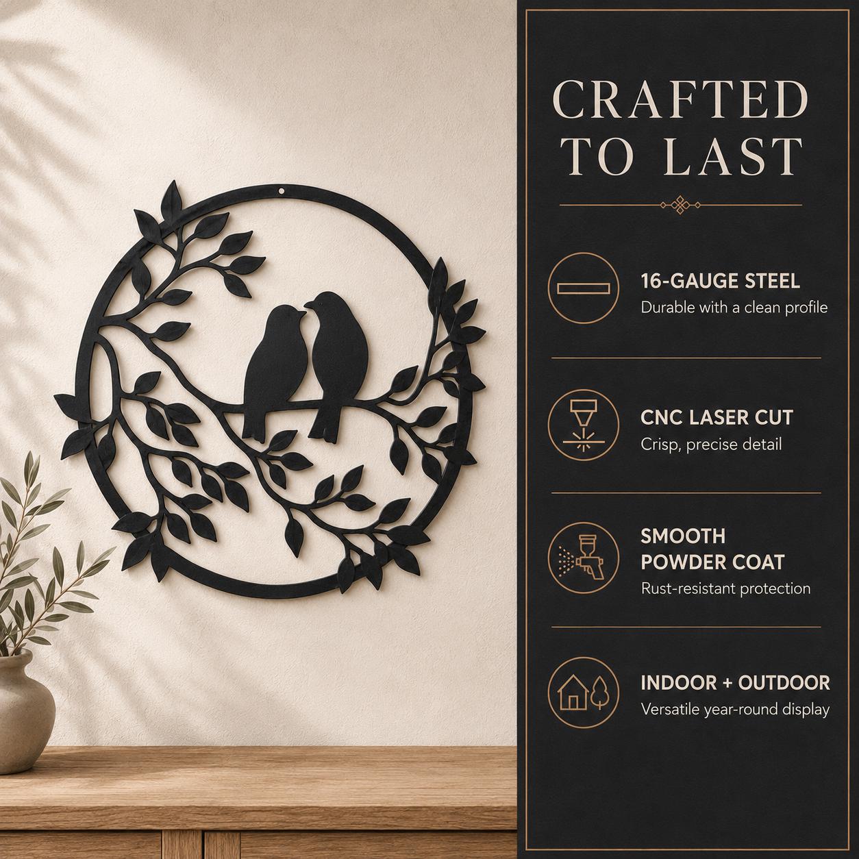 Love Birds Metal Wall Art