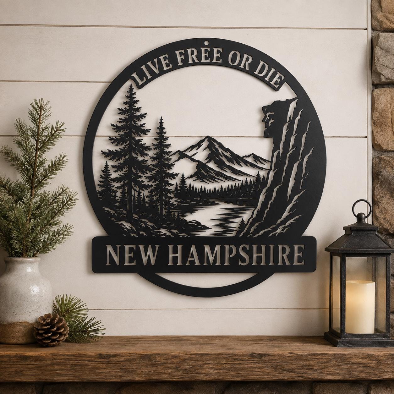 New Hampshire Live Free or Die Metal Sign