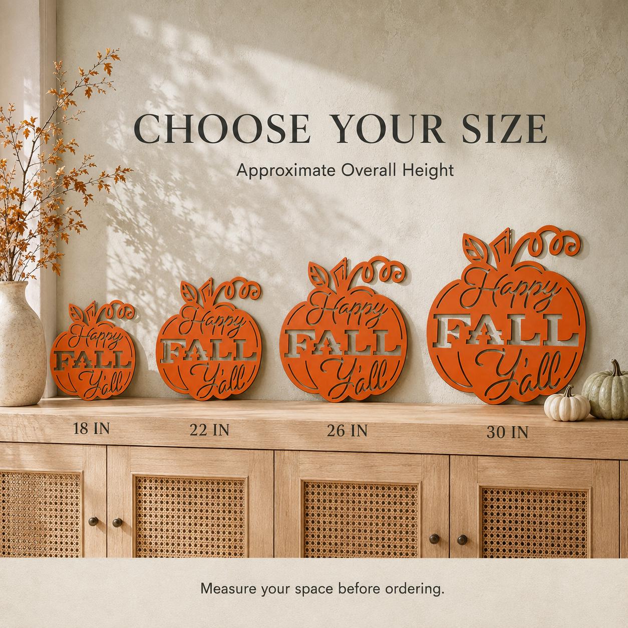 Happy Fall Y’all Pumpkin Metal Sign