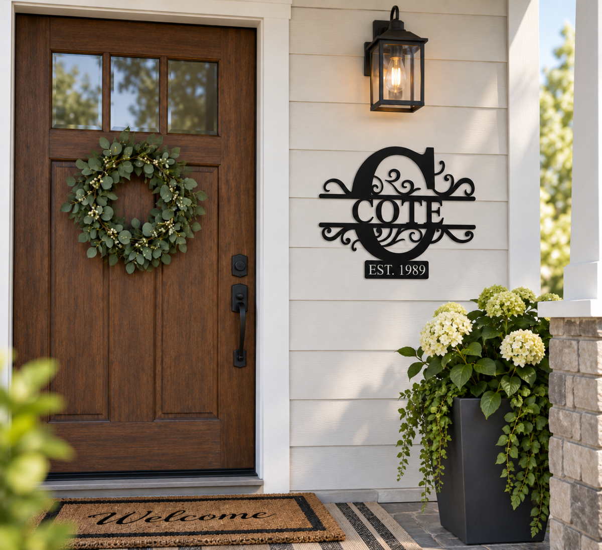 Personalized Family Name Monogram Metal Sign