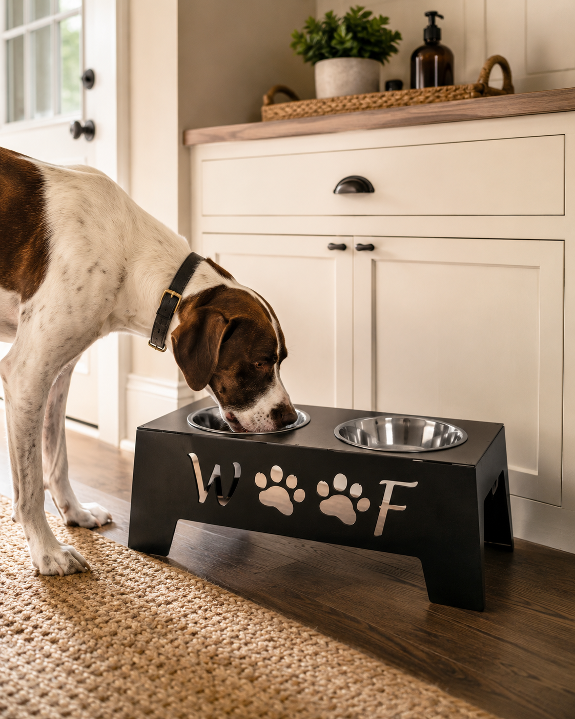 Elevated Metal Pet Bowl Stand | Personalized Dog Feeder