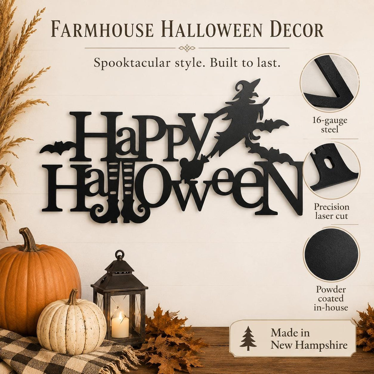 Happy Halloween Witch Metal Sign