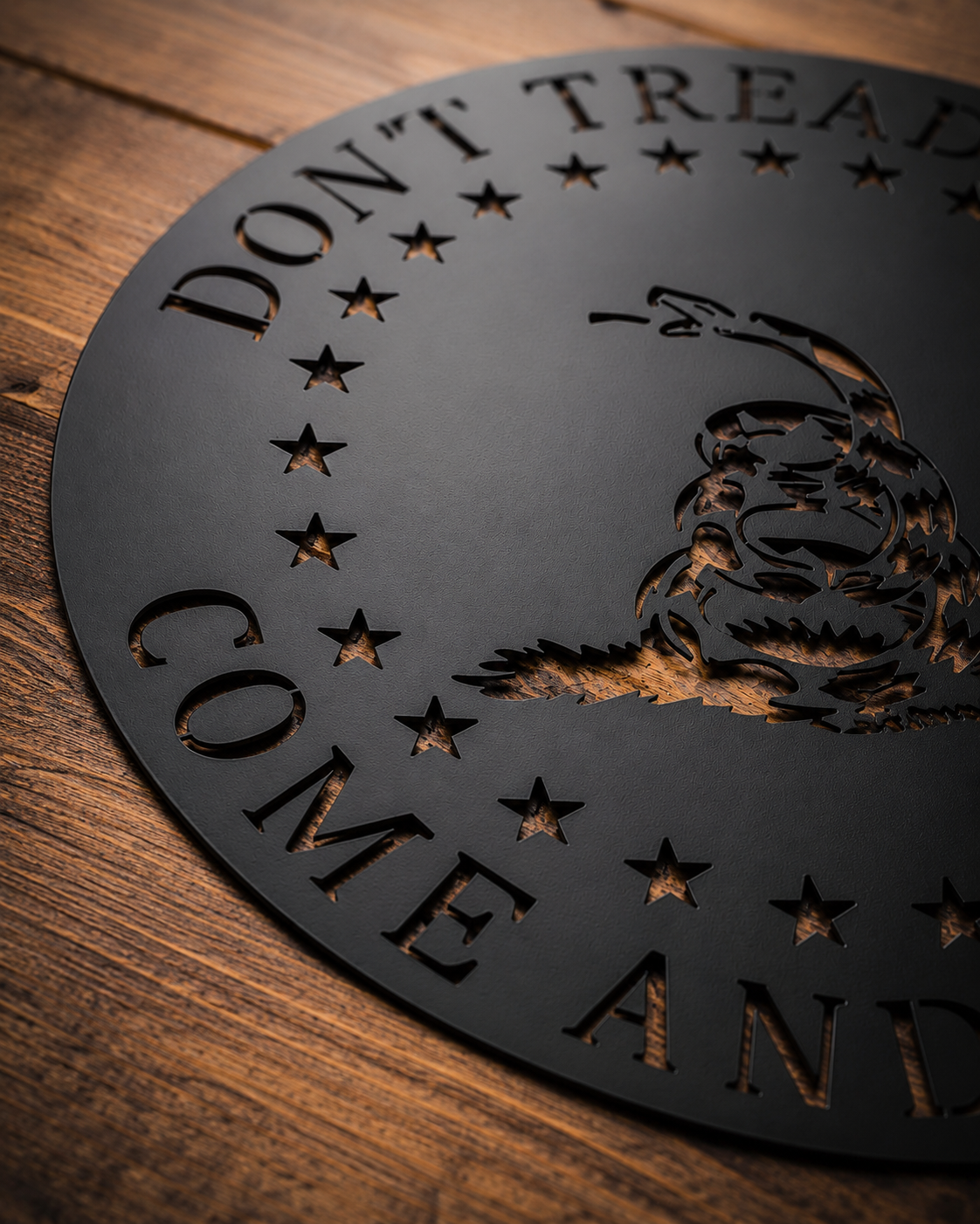 Don’t Tread on Me Metal Wall Sign | Gadsden Flag Steel Décor