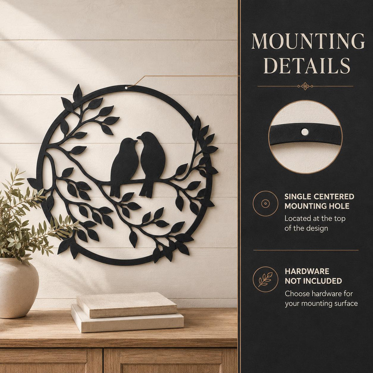 Love Birds Metal Wall Art