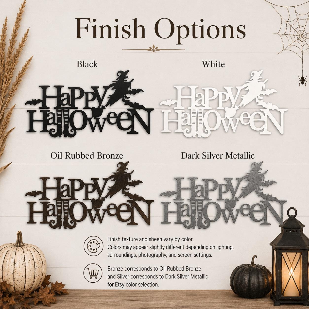 Happy Halloween Witch Metal Sign