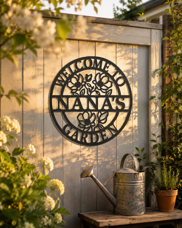 Personalized Garden Metal Sign | Custom Outdoor Steel Decor