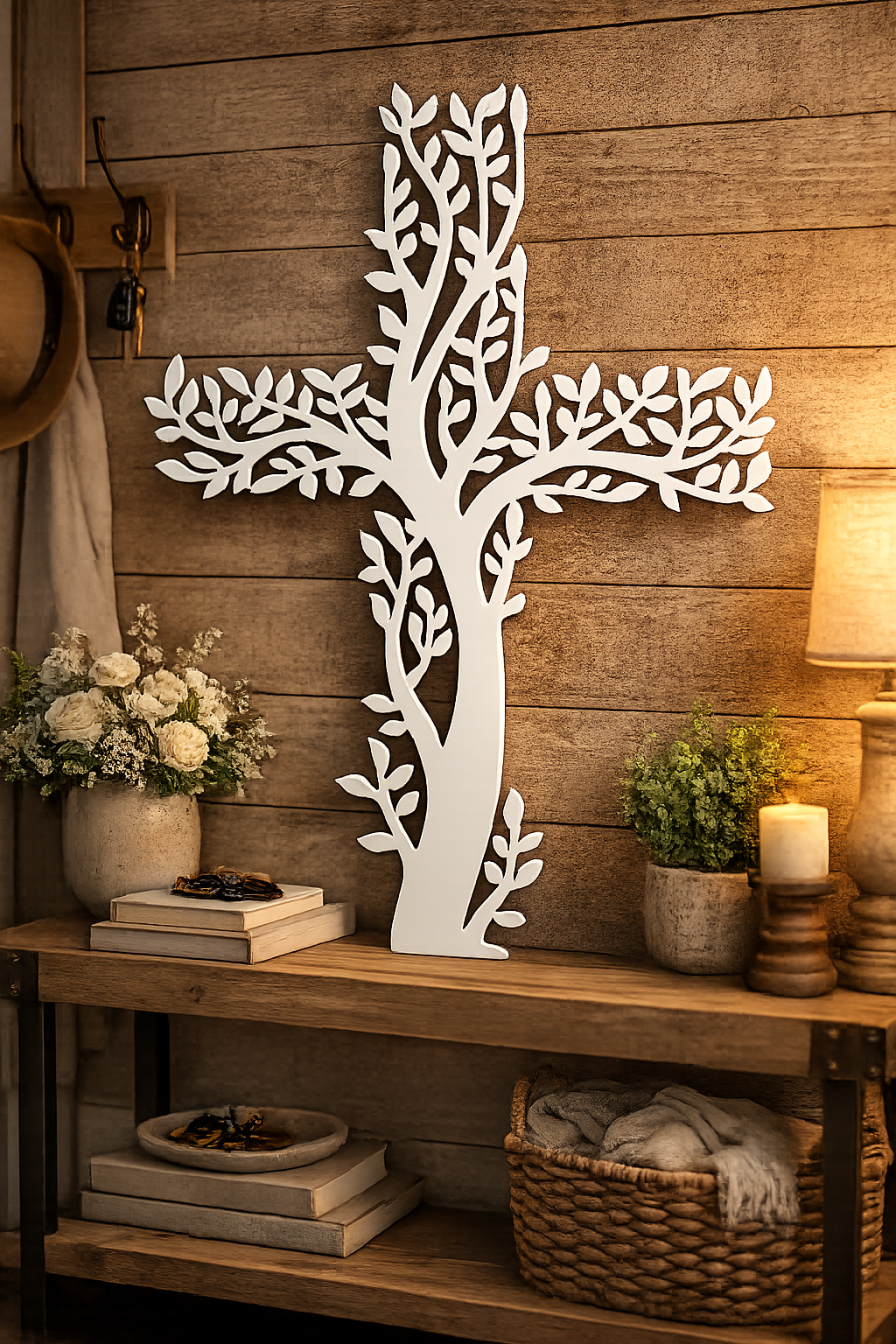 Tree of Life Cross Metal Wall Art | Christian Steel Decor