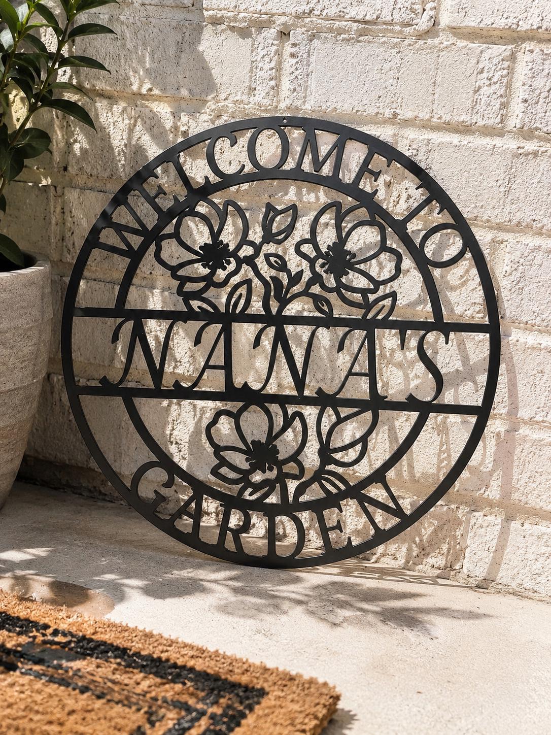 Personalized Floral Garden Metal Sign