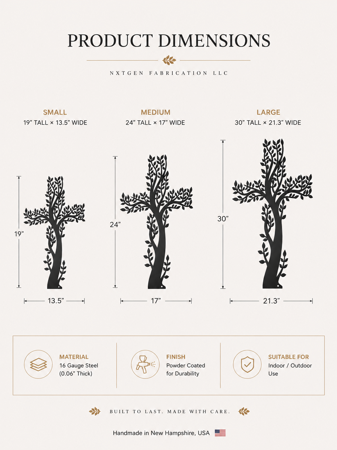 Tree of Life Cross Metal Wall Art | Christian Steel Decor