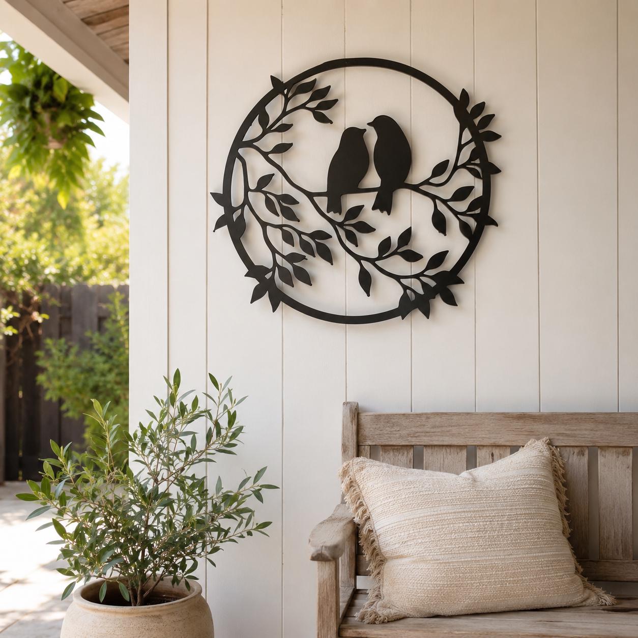 Love Birds Metal Wall Art
