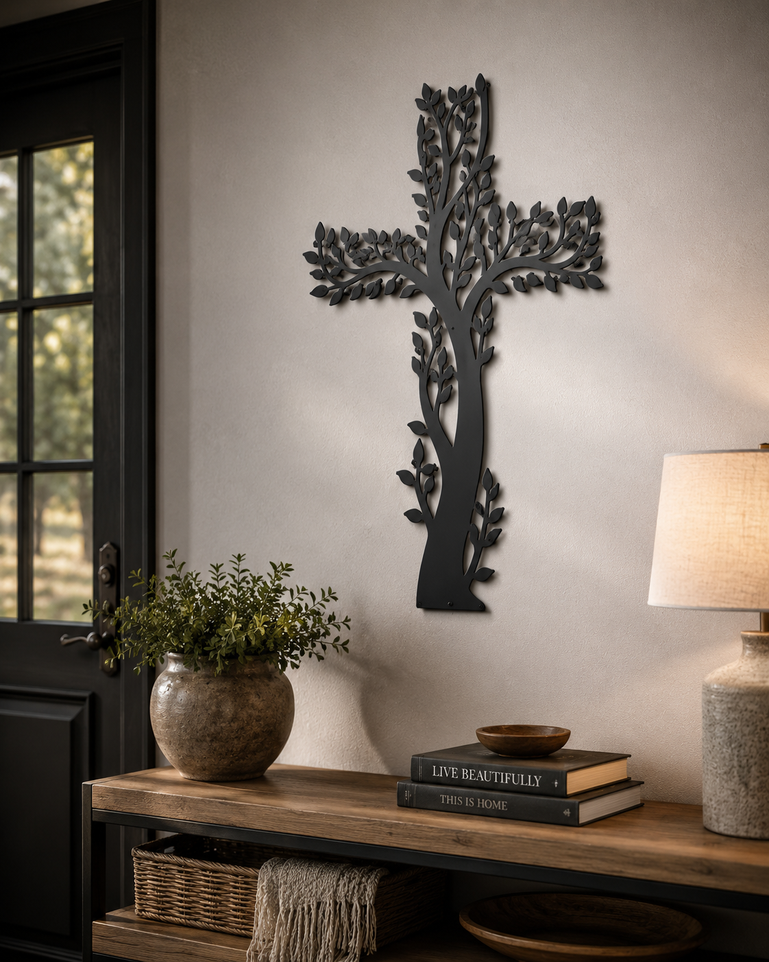 Tree of Life Cross Metal Wall Art | Christian Steel Decor