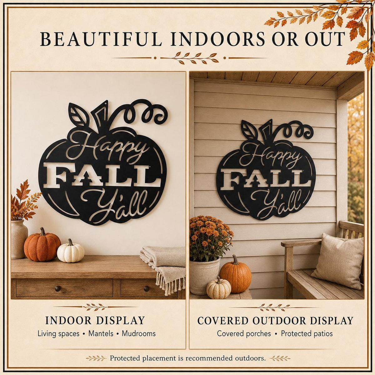 Happy Fall Y’all Pumpkin Metal Sign