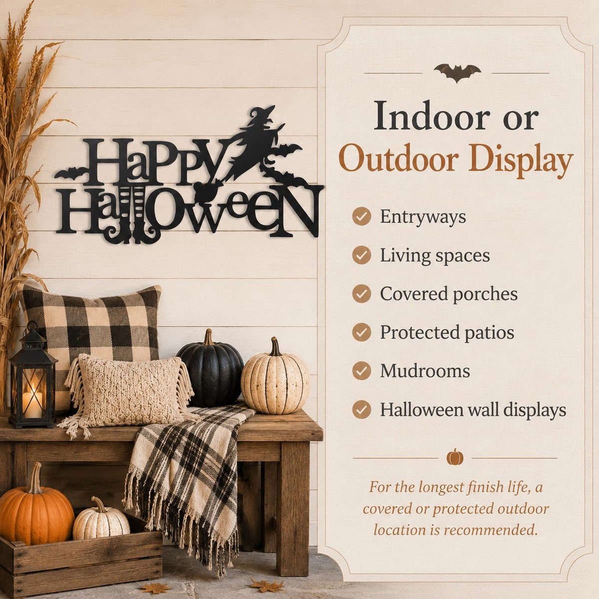 Happy Halloween Witch Metal Sign