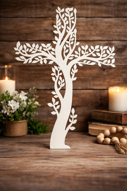 Tree of Life Cross Metal Wall Art | CNC Plasma Cut Steel | Nxtgen Fabrication