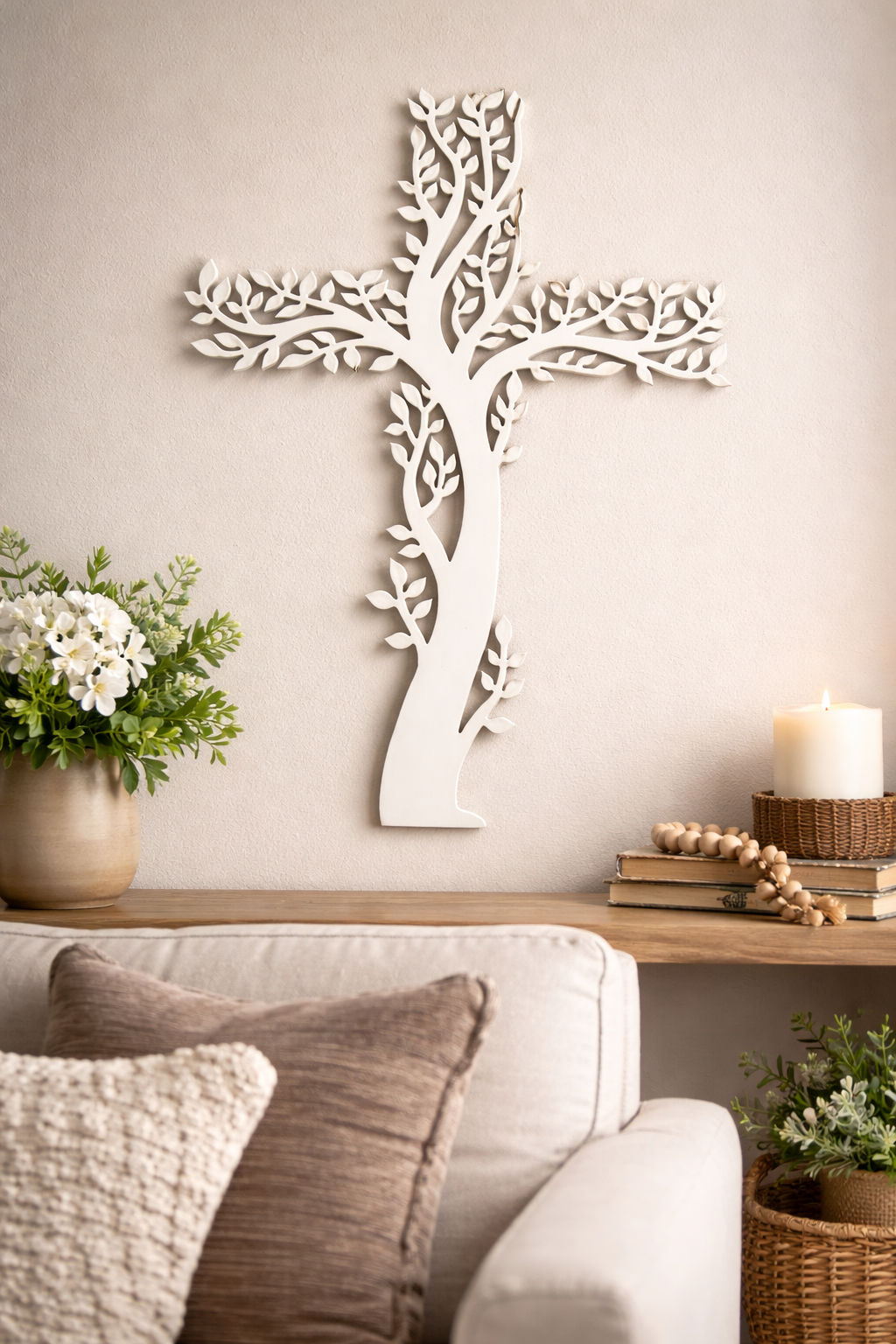 Tree of Life Cross Metal Wall Art