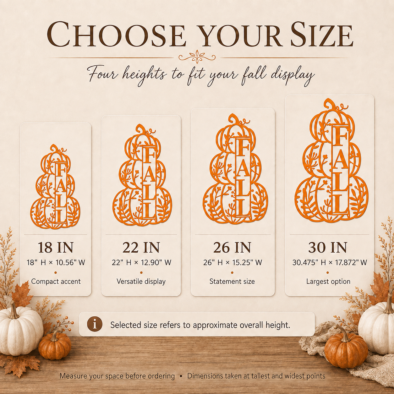Stacked Pumpkin FALL Metal Sign