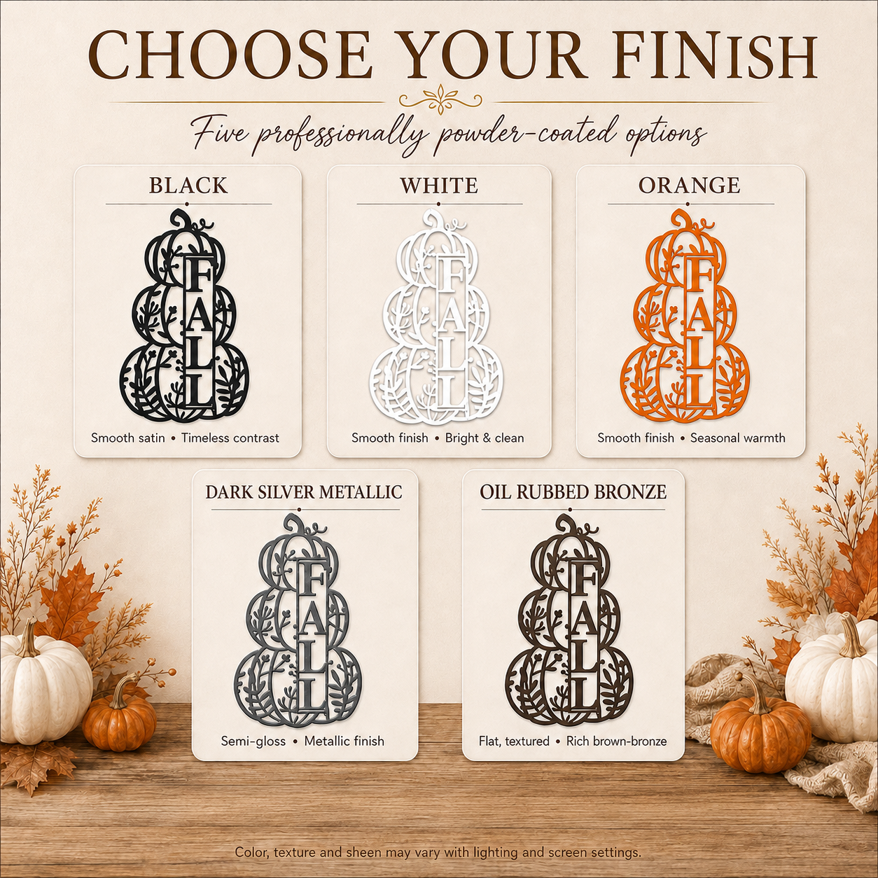 Stacked Pumpkin FALL Metal Sign