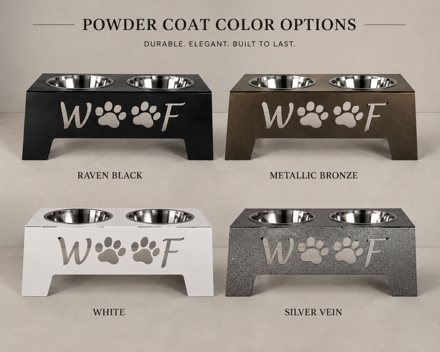 Elevated Metal Pet Bowl Stand | Personalized Dog Feeder