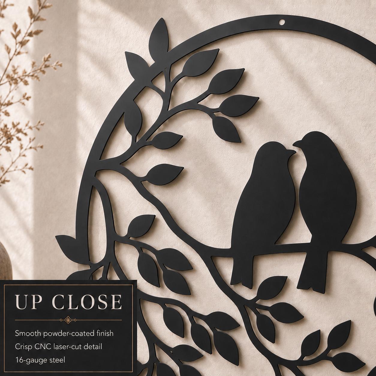Love Birds Metal Wall Art