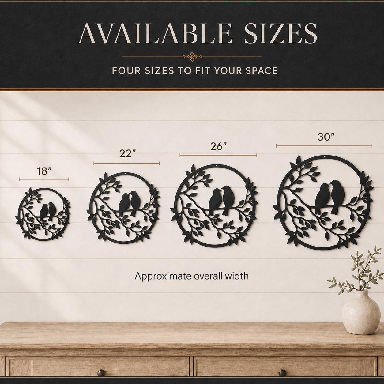 Love Birds Metal Wall Art