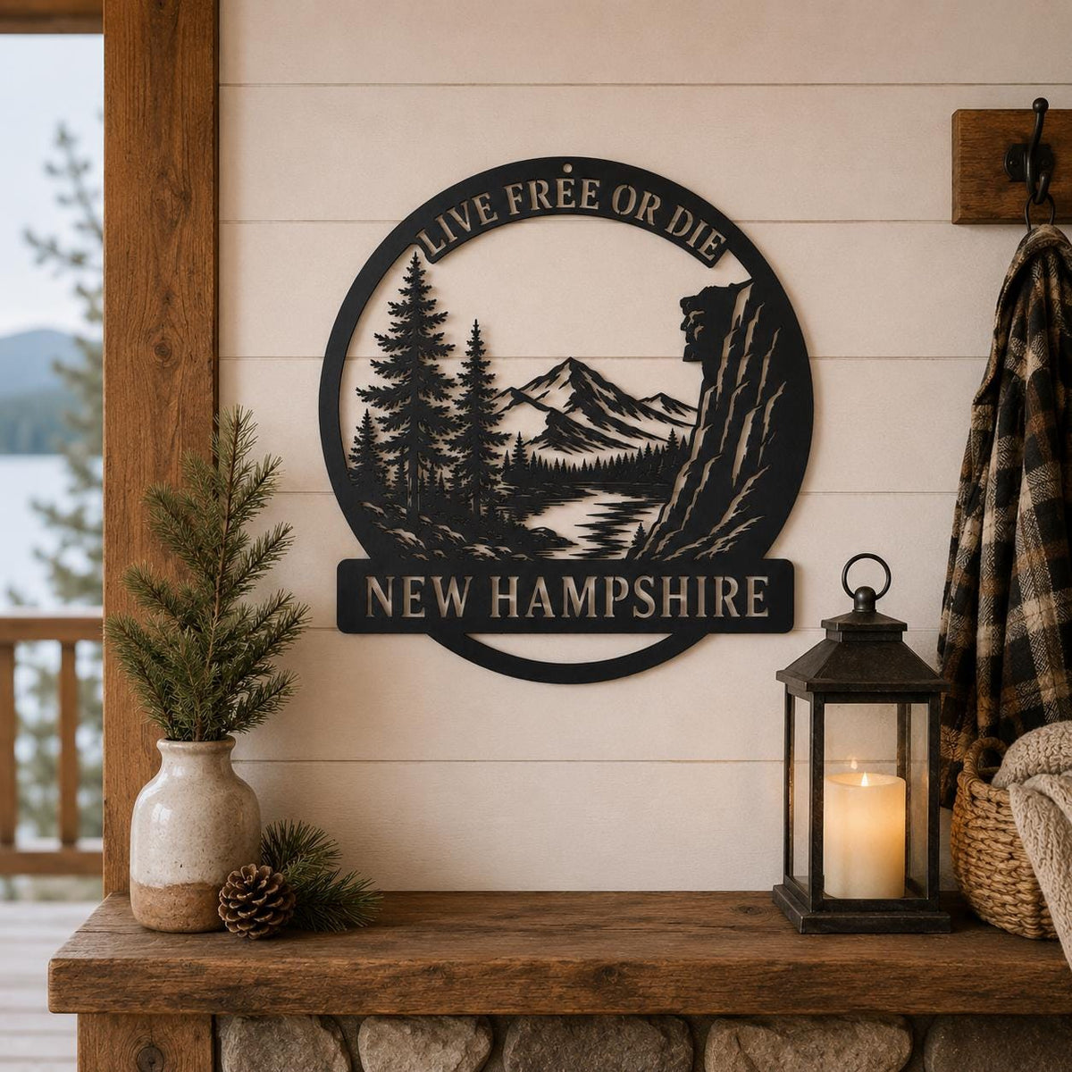 New Hampshire Live Free or Die Metal Sign