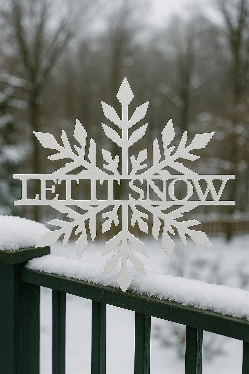 Let It Snow Metal Snowflake Wall Sign | CNC Plasma Cut Steel | Nxtgen Fabrication