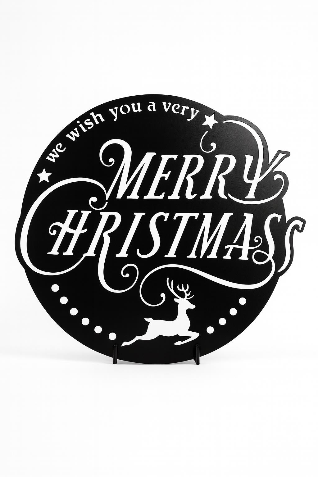 We Wish You a Very Merry Christmas Round Metal Sign