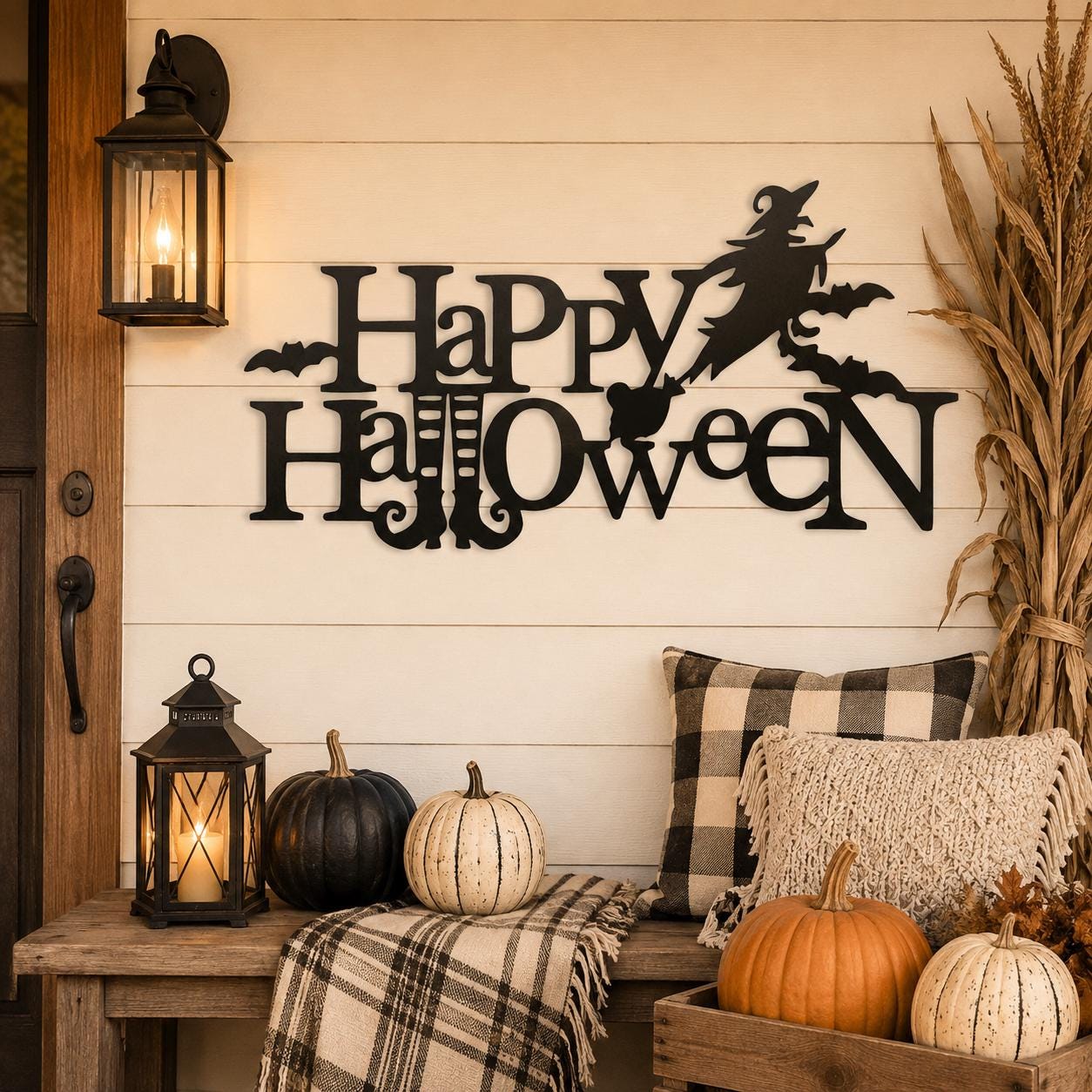 Happy Halloween Witch Metal Sign